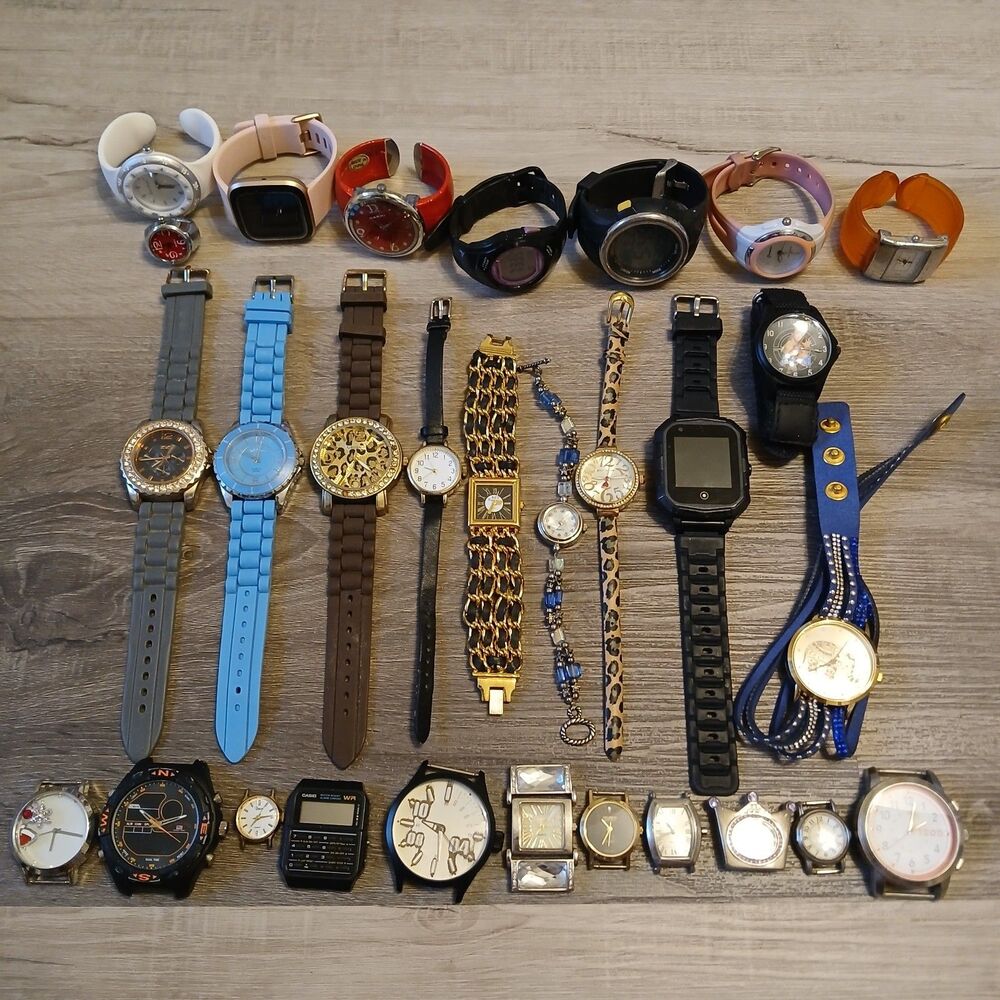 Watch Lot of 25+ Mixed Brands Vintage & Modern Parts/Repair/Craft Untested - F3